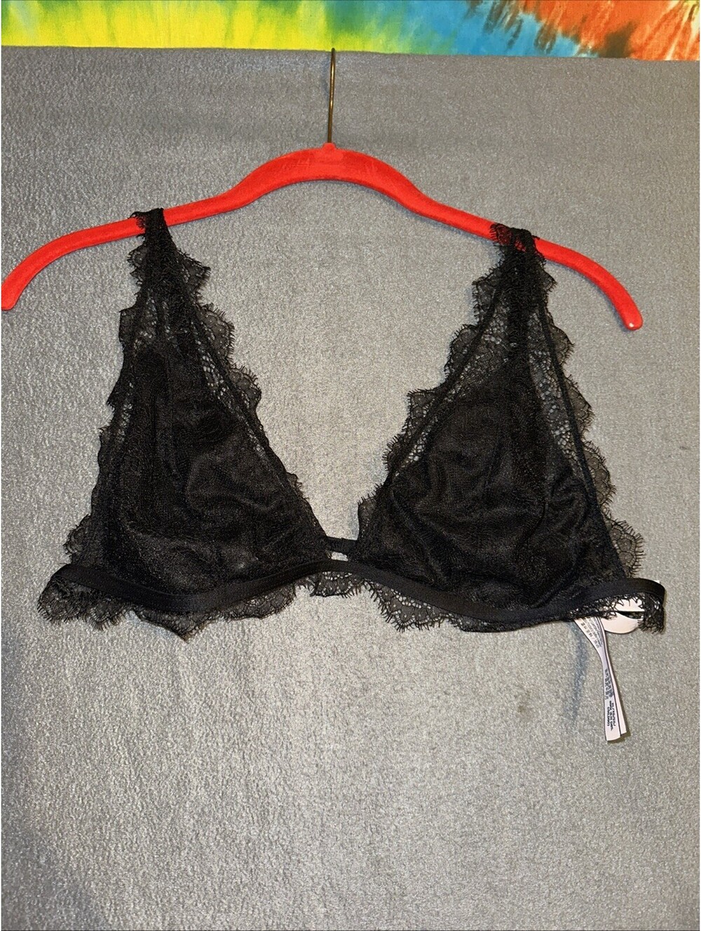 Victoria Secret Black Sheer Lace Bralette Size XLarge Romantic Feminine